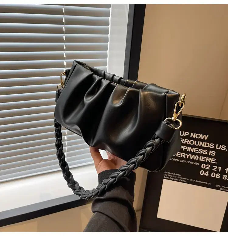 Trendy Brown Pleated Shoulder Bag for Women 2023 — feature 32