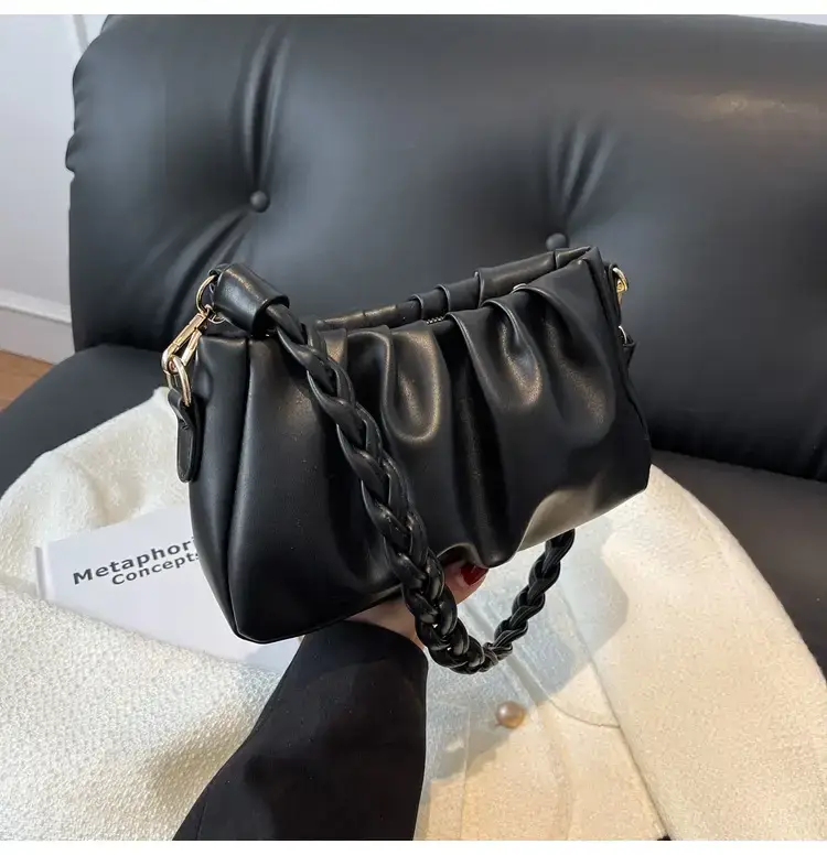 Trendy Brown Pleated Shoulder Bag for Women 2023 — feature 35