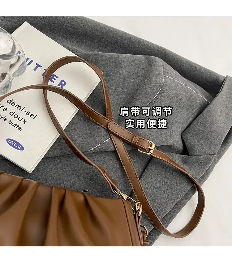 Trendy Brown Pleated Shoulder Bag for Women 2023 — feature 5