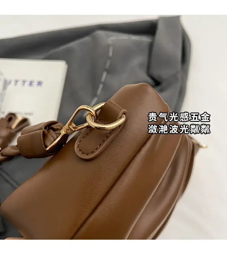 Trendy Brown Pleated Shoulder Bag for Women 2023 — feature 6