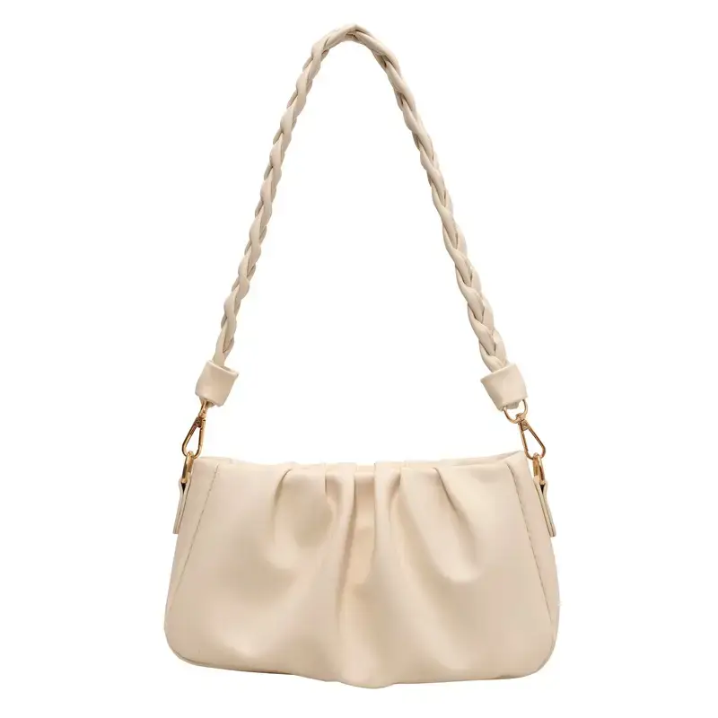 Trendy Brown Pleated Shoulder Bag for Women 2023 - Image 3