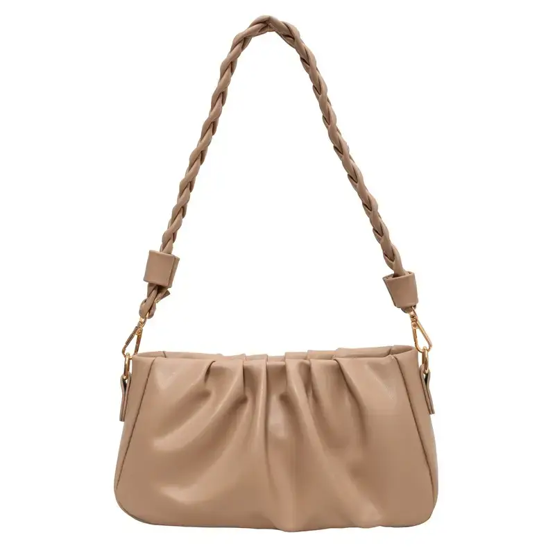 Trendy Brown Pleated Shoulder Bag for Women 2023 - Image 4