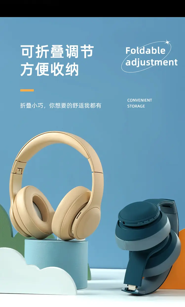 Wireless Bluetooth Headset with Metal Headband Beige β feature 12