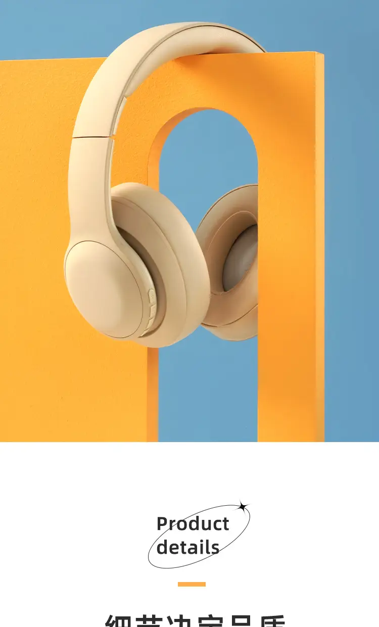 Wireless Bluetooth Headset with Metal Headband Beige β feature 15