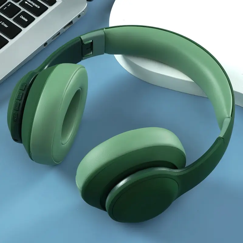 Wireless Bluetooth Headset with Metal Headband Beige - Image 2
