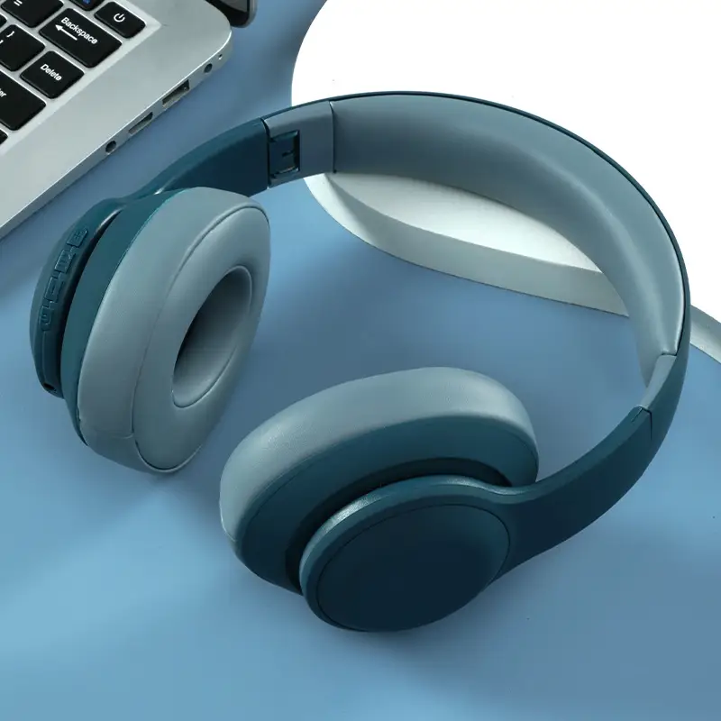 Wireless Bluetooth Headset with Metal Headband Beige - Image 3
