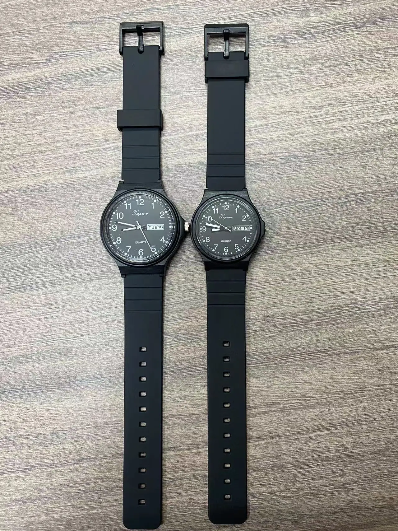Black Korean Style Double Calendar Watch for Women Men — feature 11