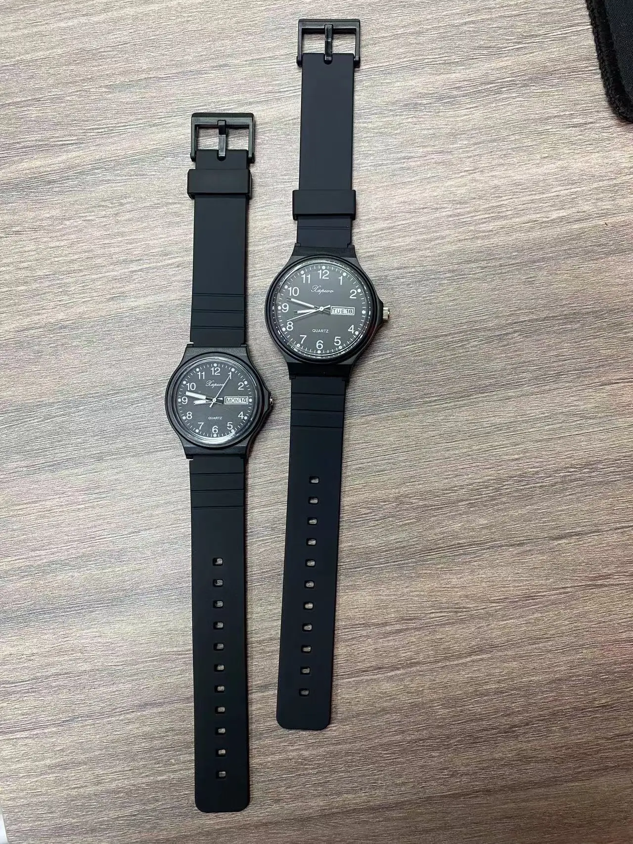 Black Korean Style Double Calendar Watch for Women Men — feature 13
