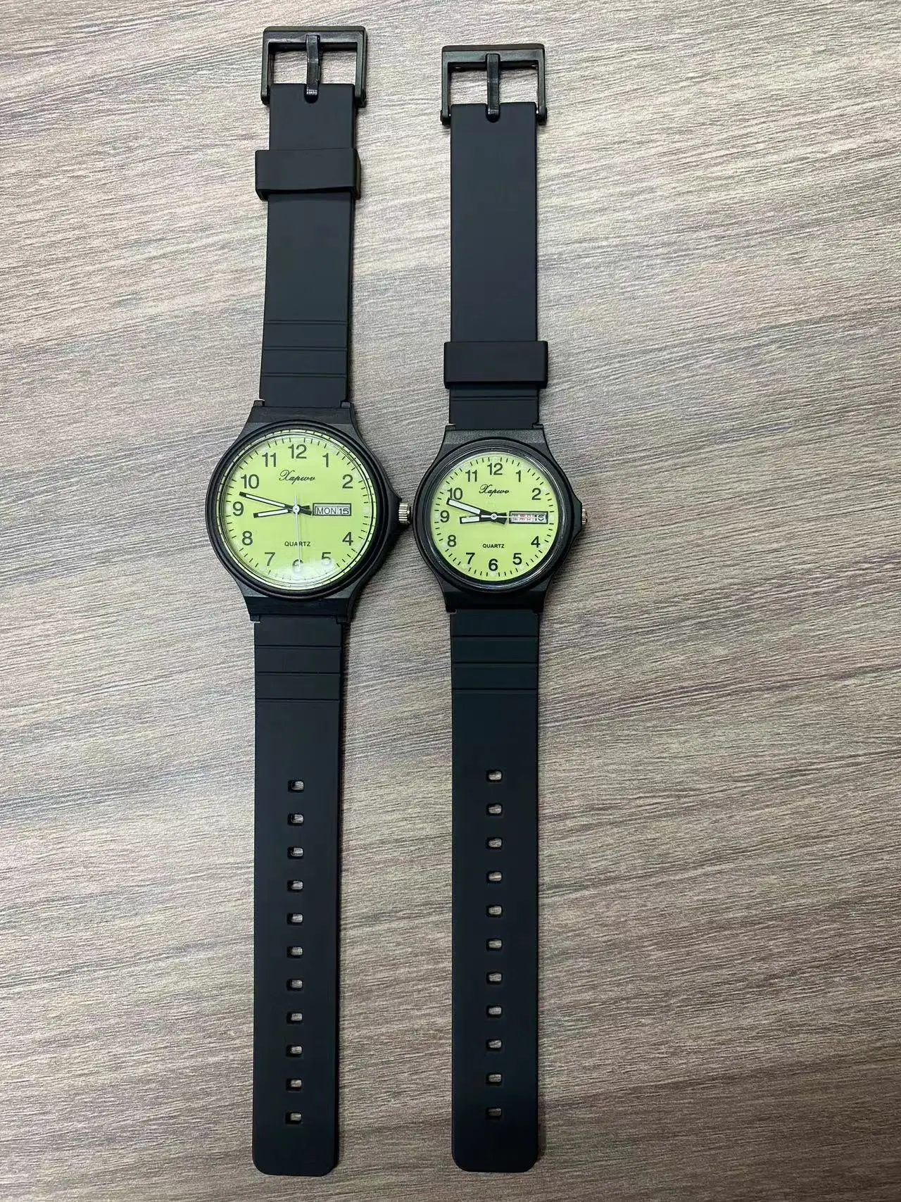 Black Korean Style Double Calendar Watch for Women Men — feature 14