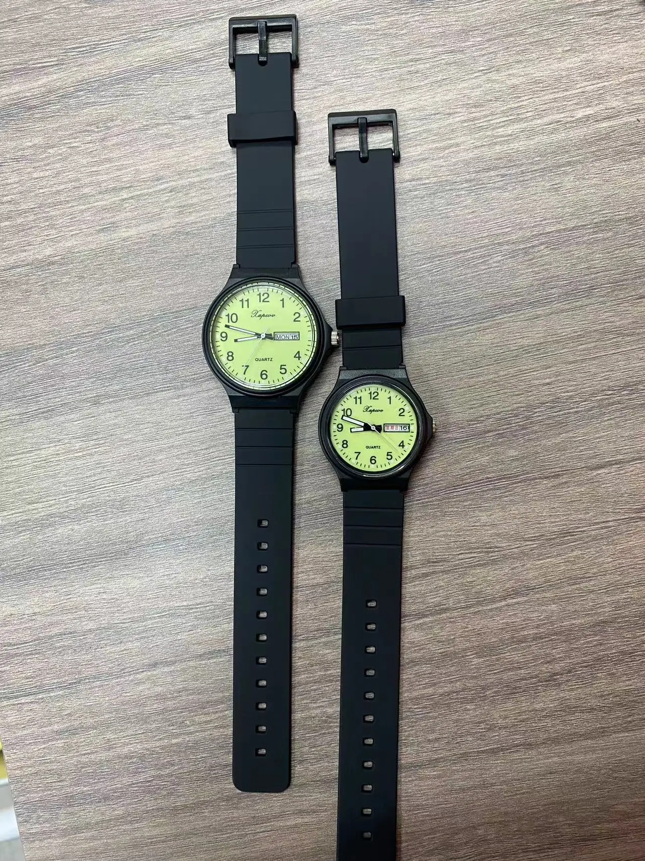 Black Korean Style Double Calendar Watch for Women Men — feature 15