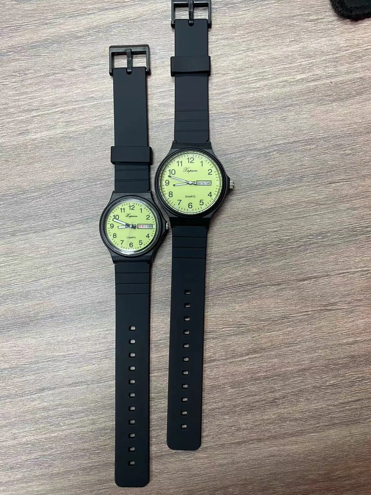 Black Korean Style Double Calendar Watch for Women Men — feature 16
