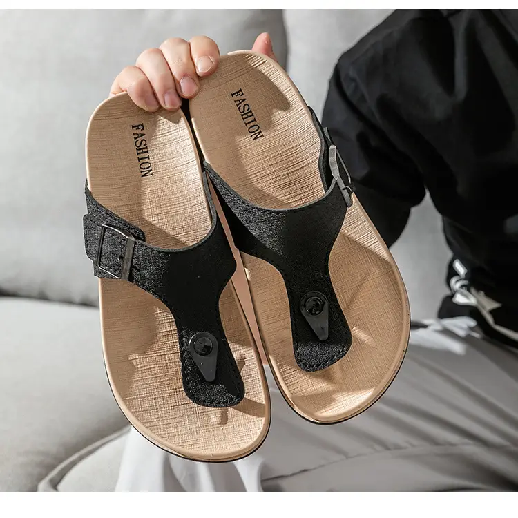 Men's Silver Strap Flip Flops with Thick Non-Slip Sole — feature 18