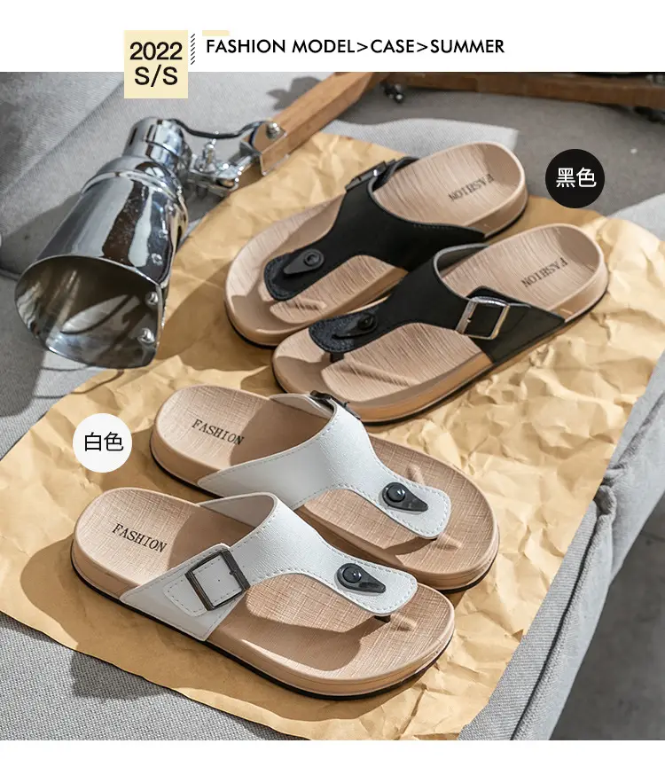 Men's Silver Strap Flip Flops with Thick Non-Slip Sole — feature 6