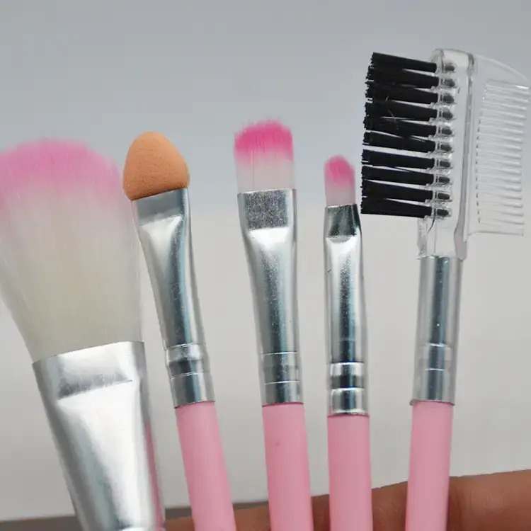 Foreign Trade 5-Piece Makeup Brushes Set Pink Silver - Image 6