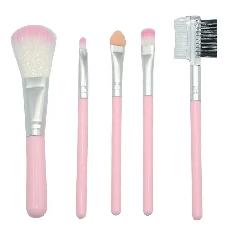 Foreign Trade 5-Piece Makeup Brushes Set Pink Silver - Image 7
