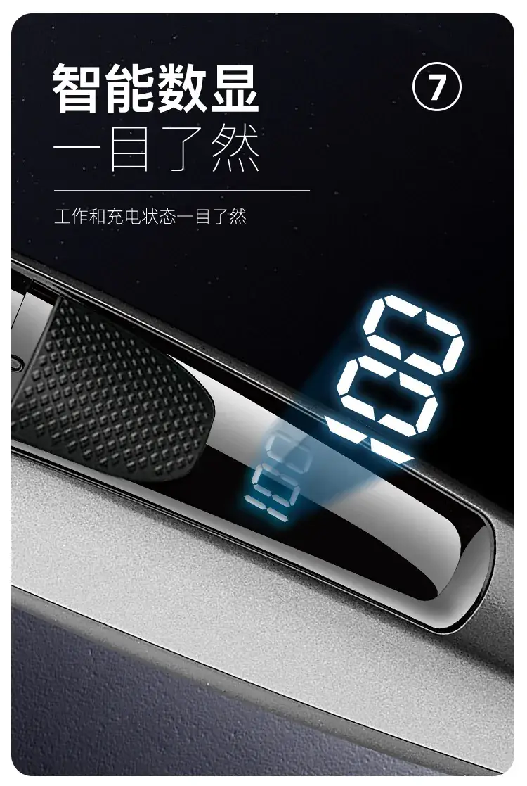 Rechargeable Digital Hair Clipper with 5 Attachments — feature 9