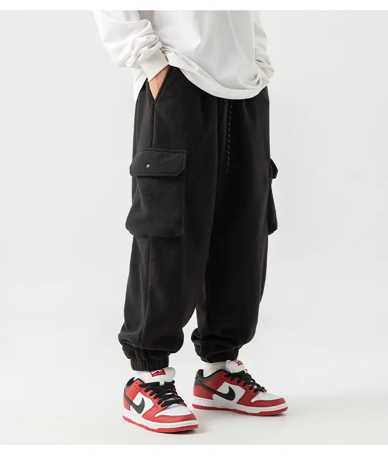 Japanese Fleece Sweatpants Large Pocket 2024 Winter — feature 23