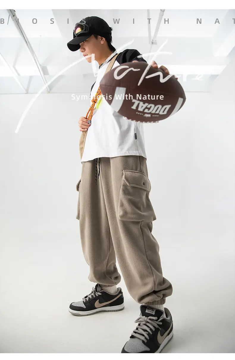 Japanese Fleece Sweatpants Large Pocket 2024 Winter — feature 4