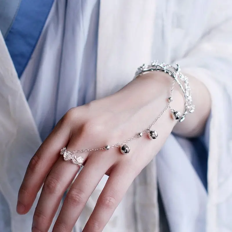 Silver Butterfly Bracelet with Ancient Design for Women — feature 3