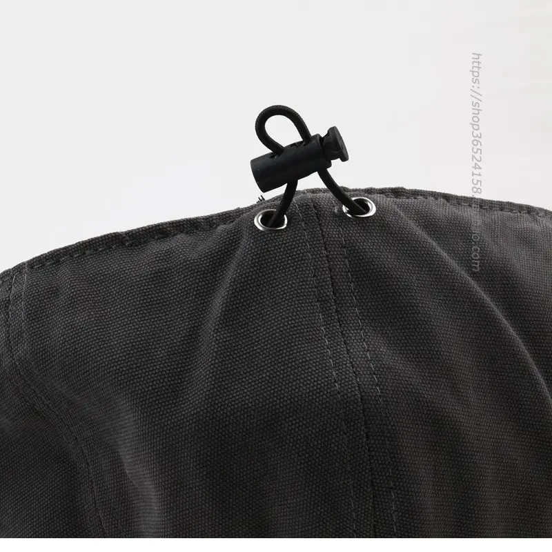 Men's Navy Blue Japanese Peaked Cap Drawstring - Image 8
