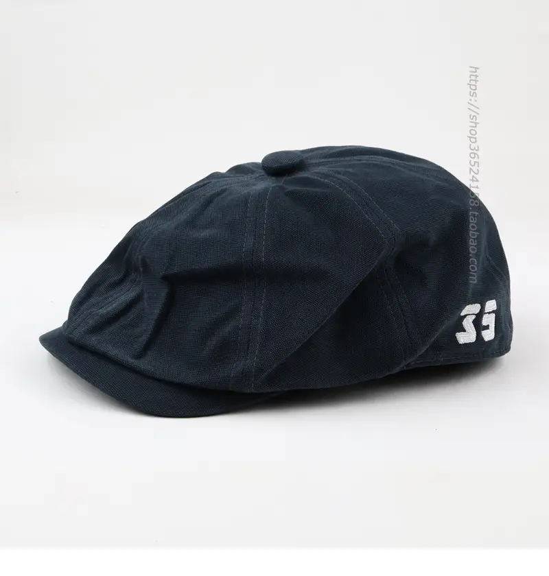 Men's Navy Blue Japanese Peaked Cap Drawstring — feature 2