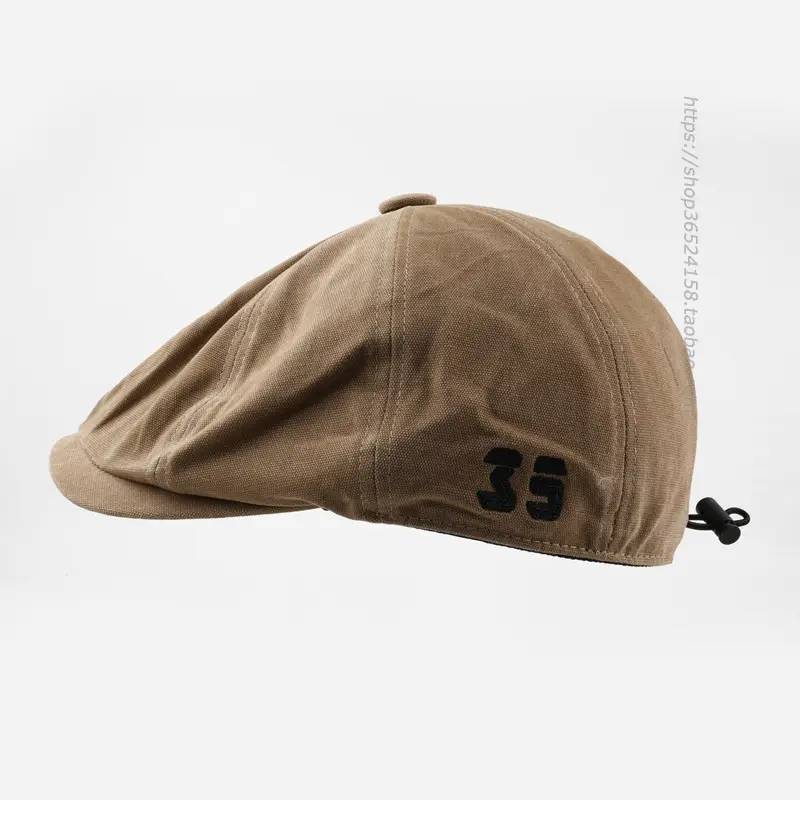 Men's Navy Blue Japanese Peaked Cap Drawstring — feature 6