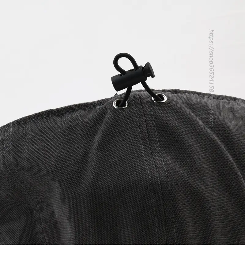 Men's Navy Blue Japanese Peaked Cap Drawstring — feature 8