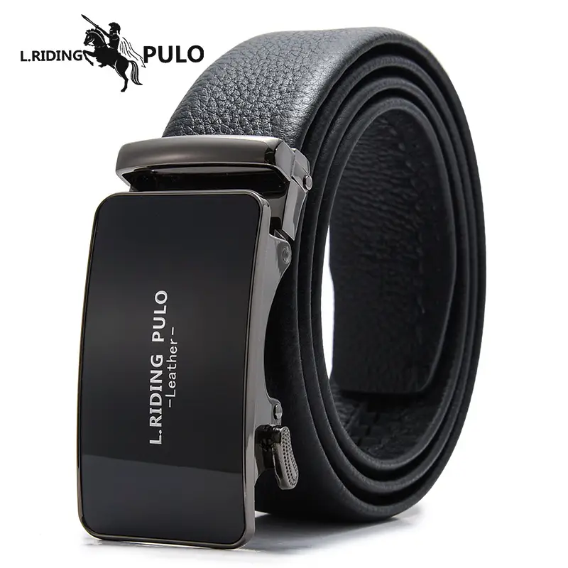 Men's Pure Cowhide Belt with Automatic Buckle & Red Gift Box