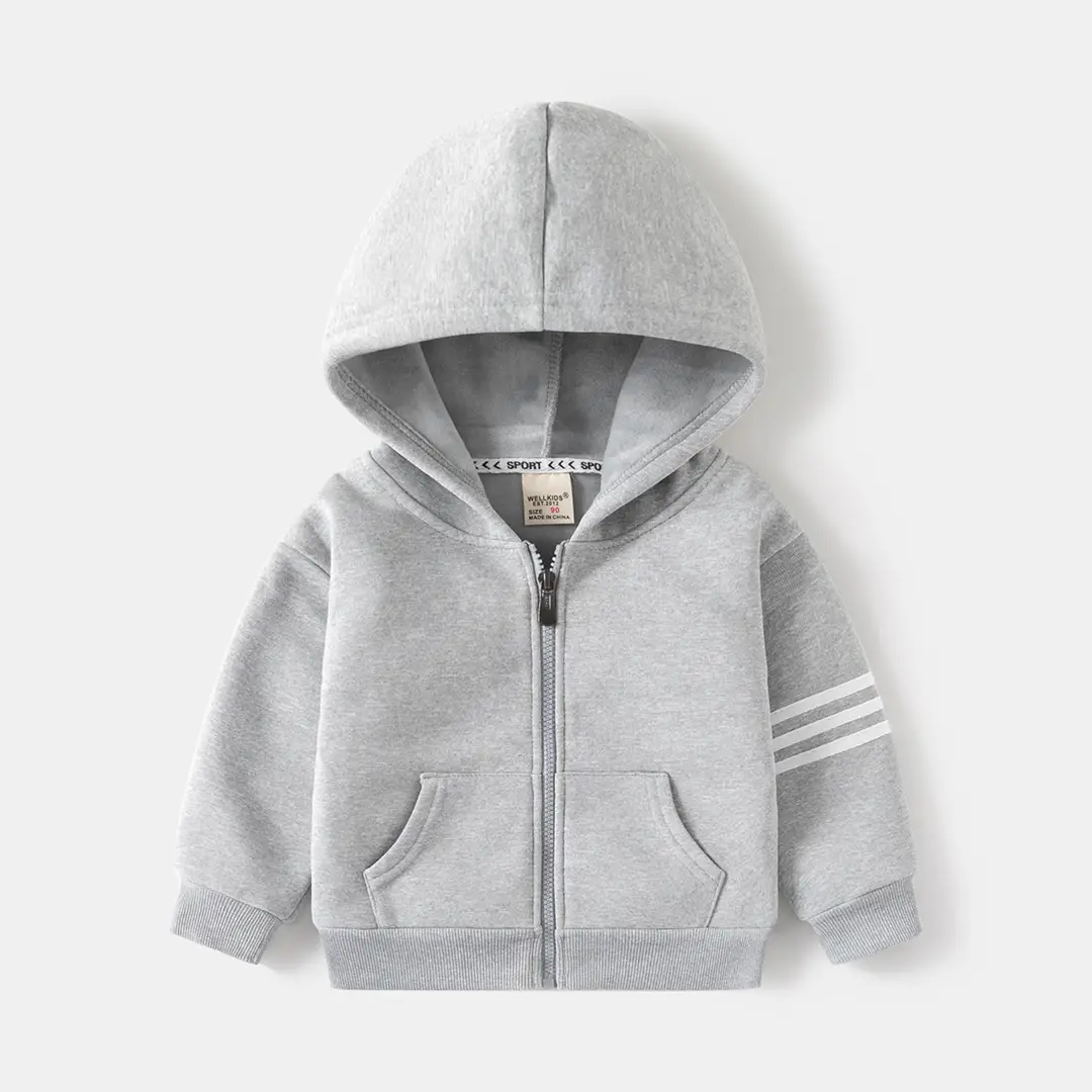 Children's Hooded Sweatshirt 2026 Autumn New Style Boys' Fleece Top Baby Zip-Up Jacket Sweatshirt Wholesale