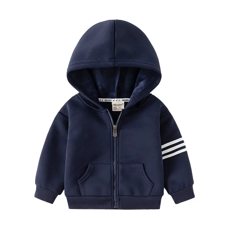 Children's Hooded Sweatshirt 2026 Autumn New Style Boys' Fleece Top Baby Zip-Up Jacket Sweatshirt Wholesale