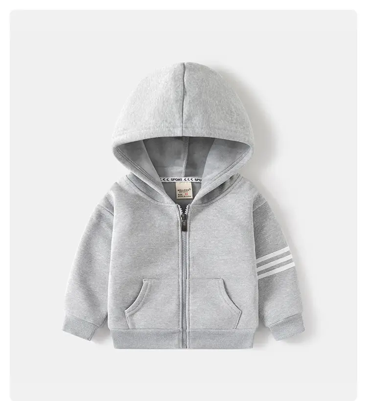 Children's Hooded Sweatshirt 2026 Autumn New Style Boys' Fleece Top Baby Zip-Up Jacket Sweatshirt Wholesale — feature 1