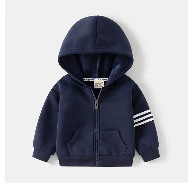 Children's Hooded Sweatshirt 2026 Autumn New Style Boys' Fleece Top Baby Zip-Up Jacket Sweatshirt Wholesale — feature 10