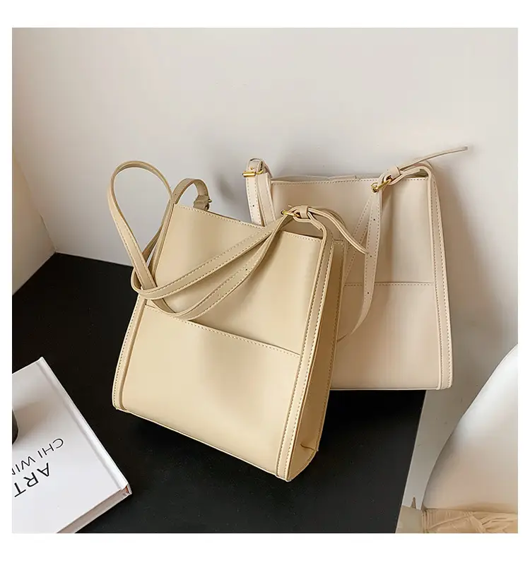 Women's Large Capacity Shoulder Messenger Bag Cream Gold — feature 19