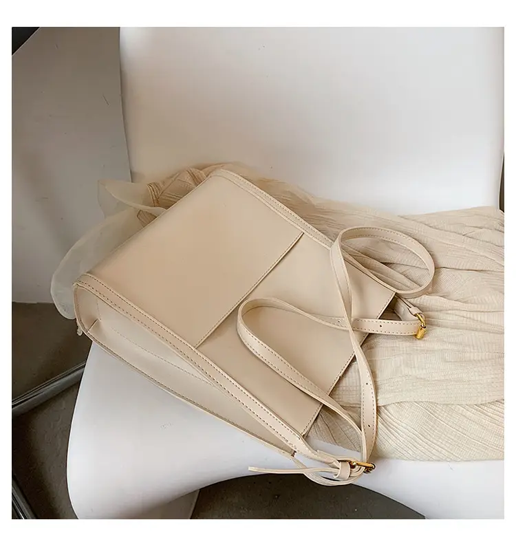 Women's Large Capacity Shoulder Messenger Bag Cream Gold — feature 28