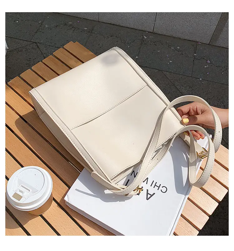 Women's Large Capacity Shoulder Messenger Bag Cream Gold — feature 37