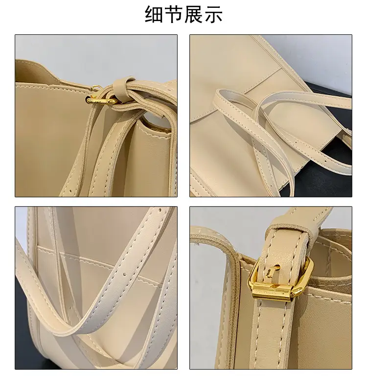 Women's Large Capacity Shoulder Messenger Bag Cream Gold — feature 4