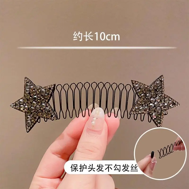 Rhinestone Hair Comb for Women Broken Hair Fix