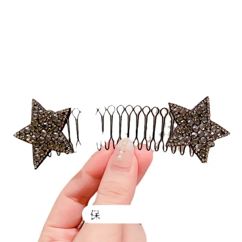 Rhinestone Hair Comb for Women Broken Hair Fix