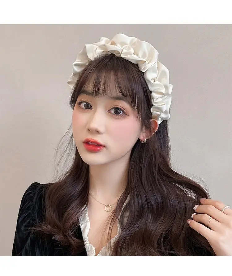 Black Satin High Cranial Hairband for Women — feature 11