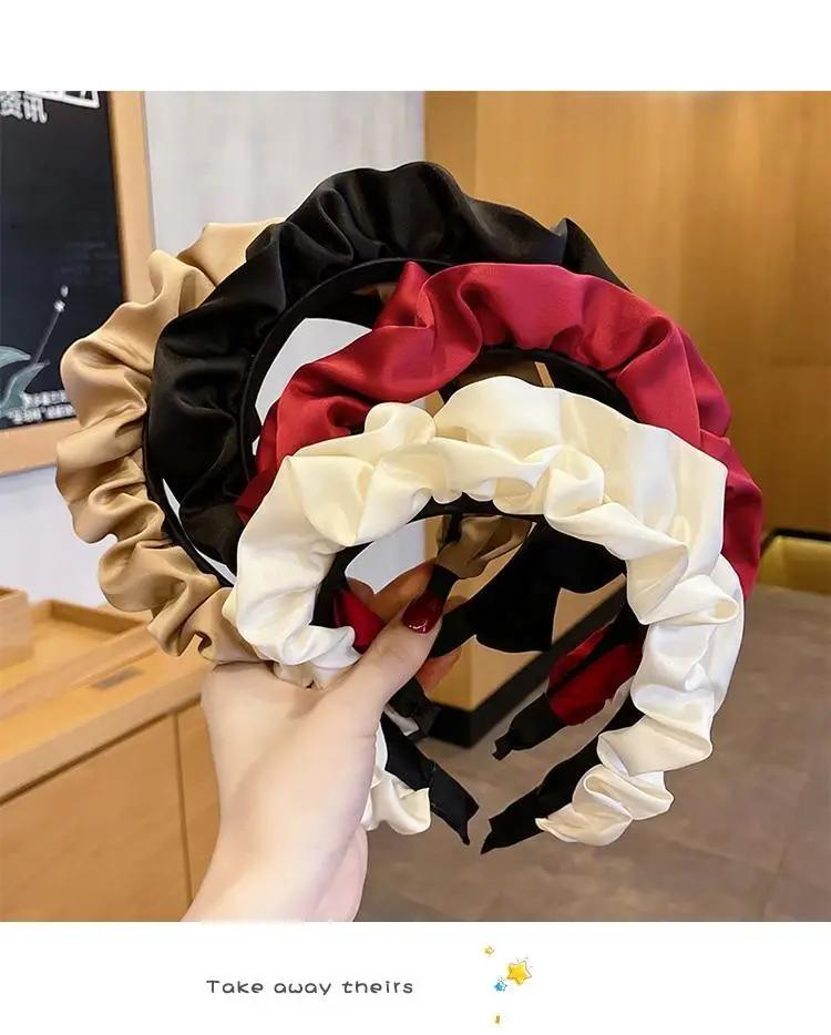Black Satin High Cranial Hairband for Women — feature 8