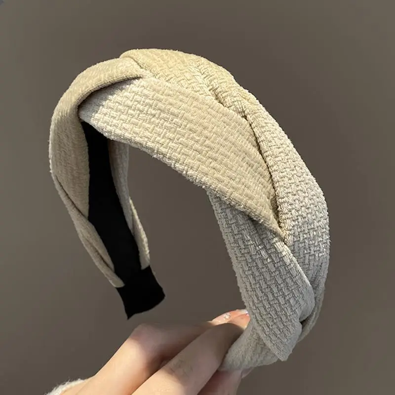 Black Satin High Cranial Hairband for Women - Image 10