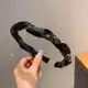 Black Satin High Cranial Hairband for Women - Image 12