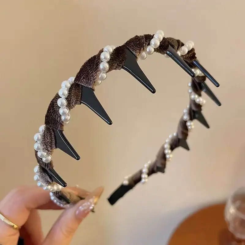 Black Satin High Cranial Hairband for Women - Image 16
