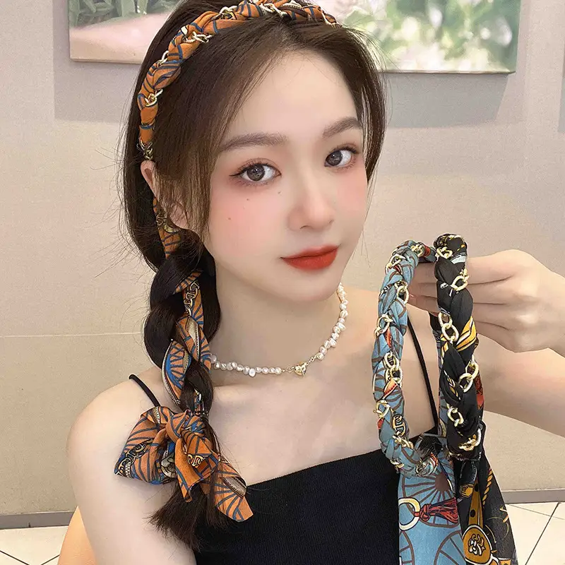 Black Satin High Cranial Hairband for Women - Image 19