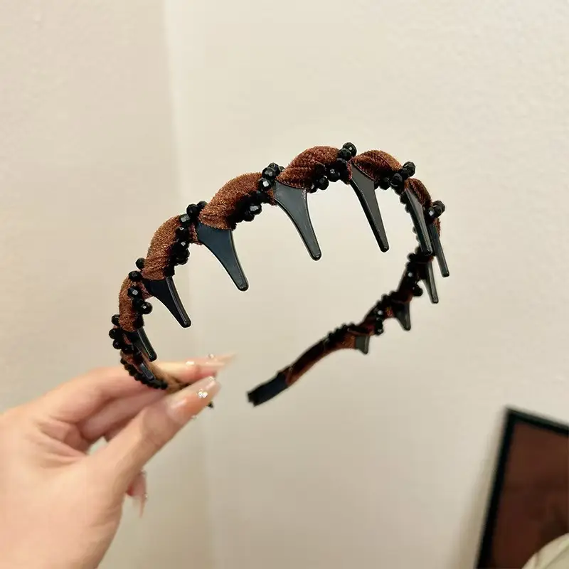 Black Satin High Cranial Hairband for Women - Image 28