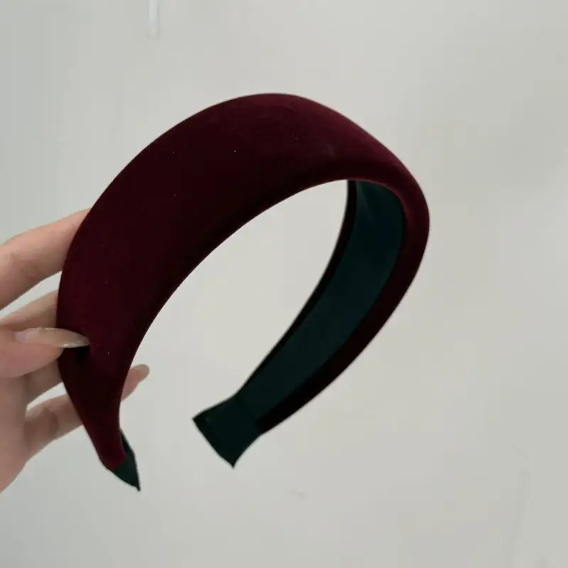 Black Satin High Cranial Hairband for Women - Image 31