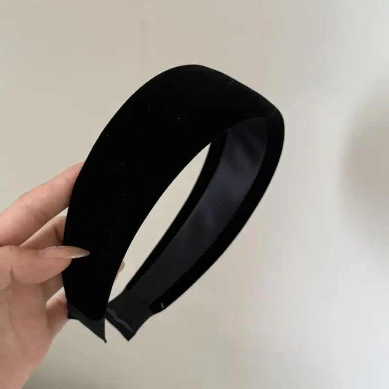 Black Satin High Cranial Hairband for Women - Image 32