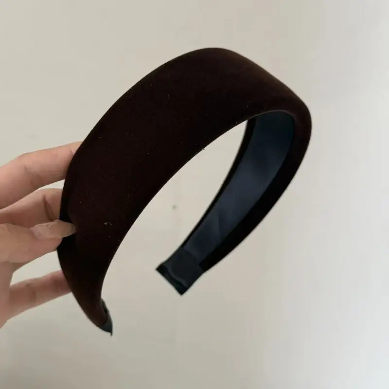 Black Satin High Cranial Hairband for Women - Image 33