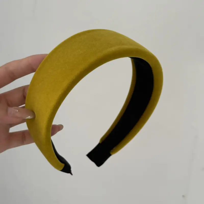 Black Satin High Cranial Hairband for Women - Image 34