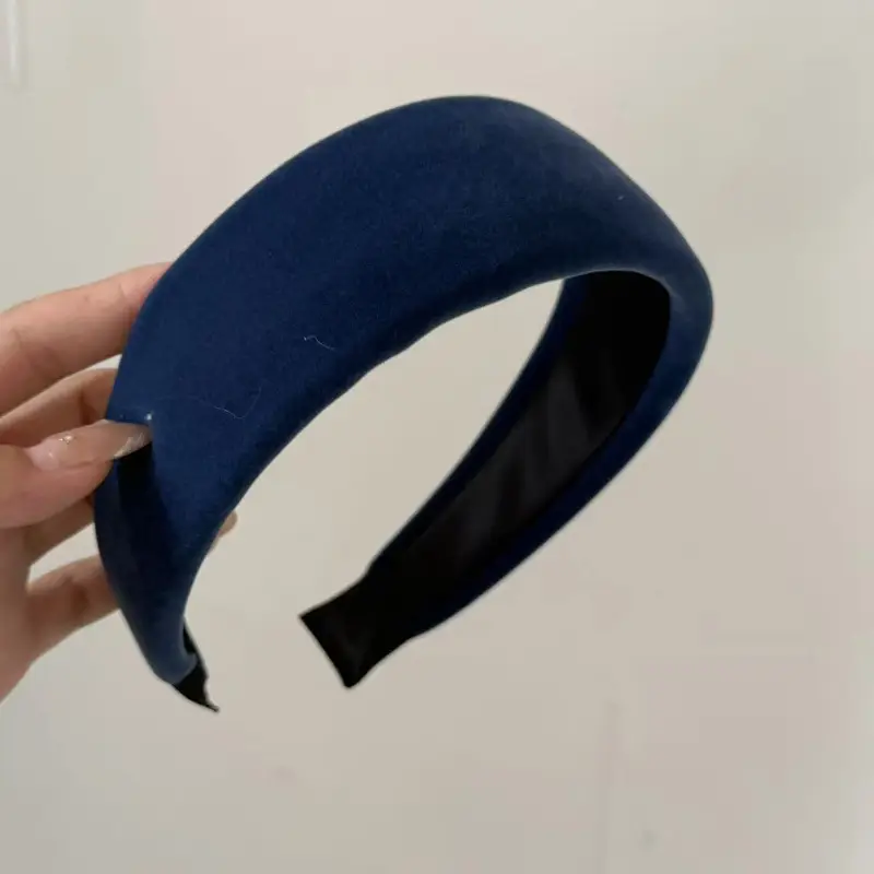 Black Satin High Cranial Hairband for Women - Image 35